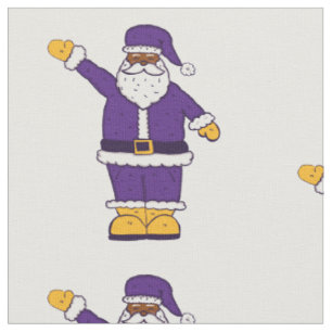 lila gelber Weihnachten schwarzer Weihnachtsmann Stoff