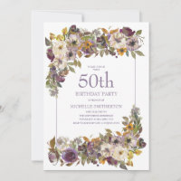 Lila-gelbes Elfenbeinblütenblatt 50. Geburtstag