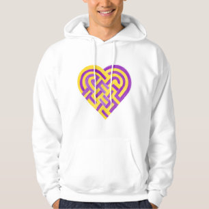 Lila gelbes Flag für Intersex Herzenstil Hoodie