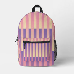 Lila-gelbes, rosa Streifenmuster Bedruckter Rucksack