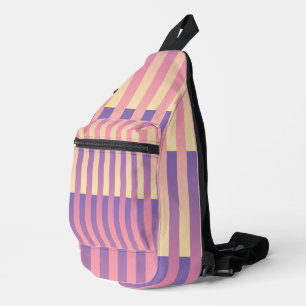 Lila-gelbes, rosa Streifenmuster Crossbody Bag