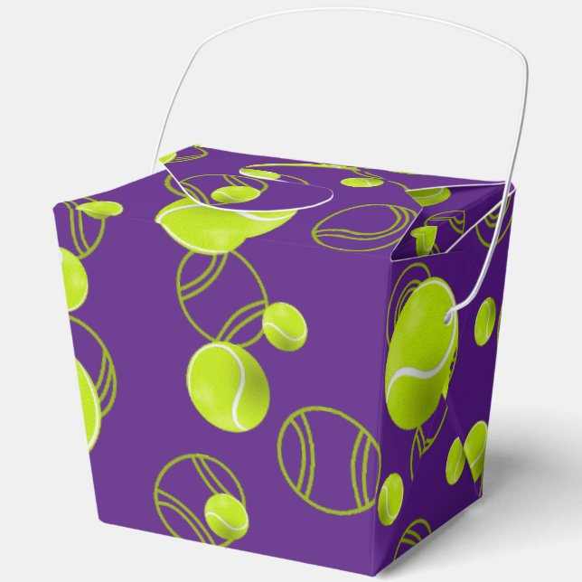 Lila-Gelbes Tennisball-Muster Geschenkschachtel (Vorderseite)