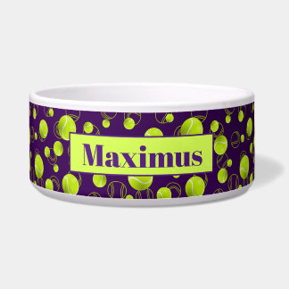 Lila-Gelbes Tennisball-Muster Napf