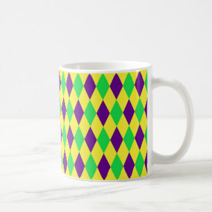 Lila-Gelbgrün-Harlequin-Muster Tasse