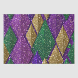 Lila-Gelbgrün-Mardi-Gras-Glitzer-Muster Seidenpapier