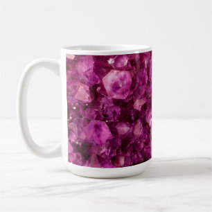 Lila Gemis Hintergrund des Amethyst Quarz Crystal Kaffeetasse