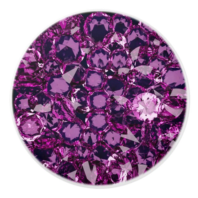 Lila Gems Amethyst Keramik Knob Keramikknauf (Vorderseite)