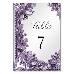 Lila Gemstone-Tischnummer Tischnummer