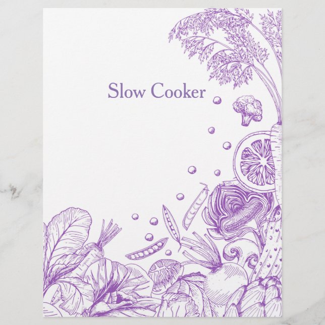 Lila Gemüse, handgezogen (Vorderseite)