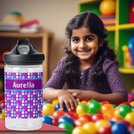 Lila Gemusterte Dots für benutzerdefinierte Monogr Trinkflasche