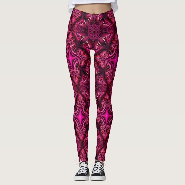 Lila Gemusterte Leggings (Vorderseite)