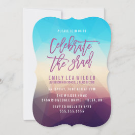 Lila geometrisch | Graduierungspartei Einladung