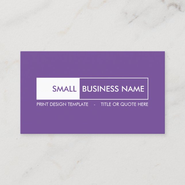 Lila geometrisch Minimalistisch einfach, modern ei Visitenkarte (Vorderseite)