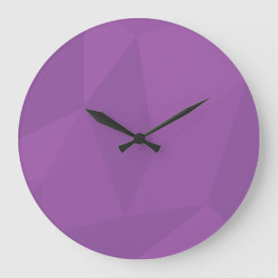 Lila, geometrische, coole, trendige, moderne, einf große wanduhr