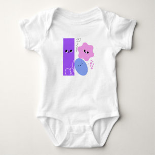 Lila geometrische Formen Baby Strampler