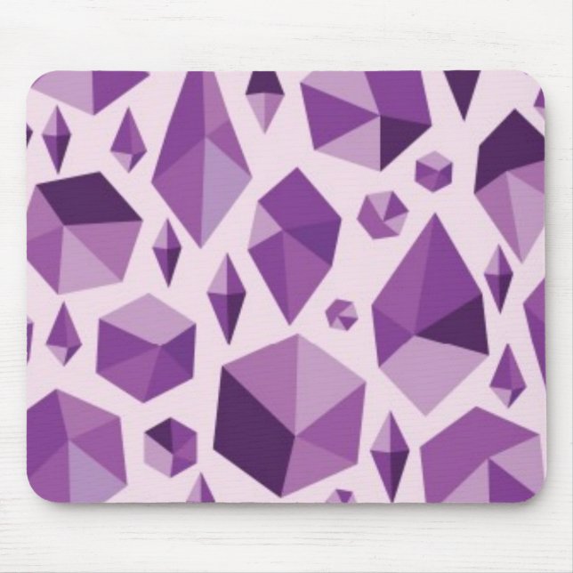 Lila geometrische Juwelformen Mousepad (Vorne)