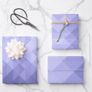 Lila geometrische Quadrate des violetten Dreiecks Geschenkpapier Set