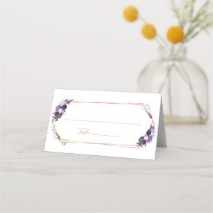 Lila geometrische Rose Platzkarte