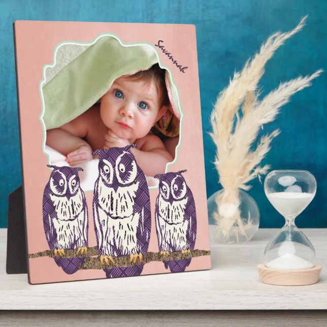 Lila geometrische Schälfamilie Fotoplatte (Seite)