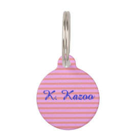 Lila geometrische Streifen Haustiermarke