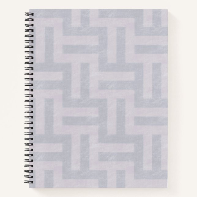 Lila geometrische Streifen Notizbuch (Vorderseite)