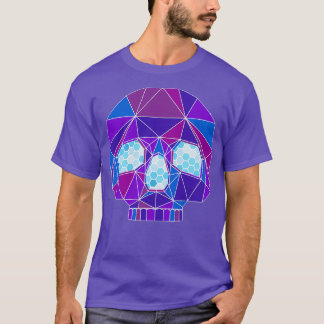Lila geometrischer Schädel T-Shirt