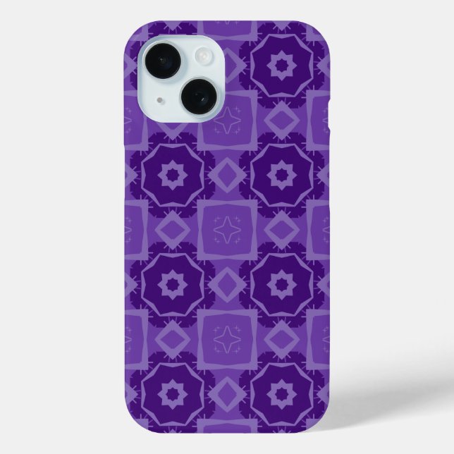 Lila geometrisches abstraktes Design Handyhülle Case-Mate iPhone Hülle (Rückseite)