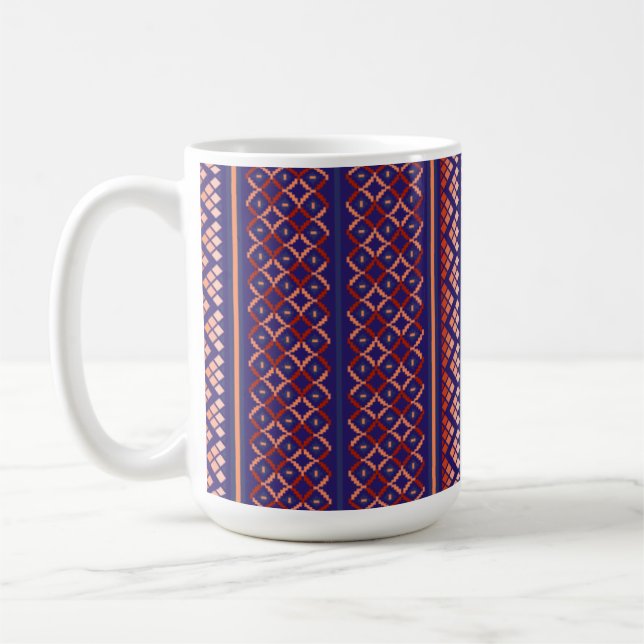 Lila geometrisches Design Tasse (Links)