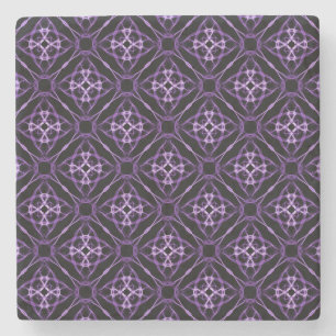 Lila geometrisches Diamantmuster Steinuntersetzer