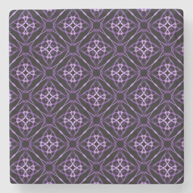 Lila geometrisches Diamantmuster Steinuntersetzer (Vorderseite)