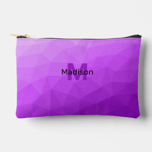 Lila geometrisches Maschenmuster Monogramm Zubehörtasche