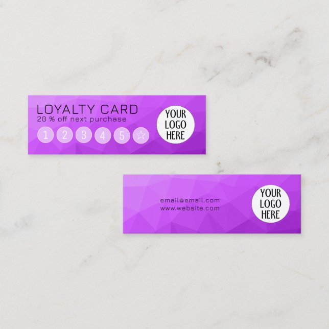 Lila geometrisches Messemuster Treuekarte (Vorne/Hinten)