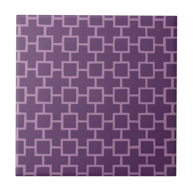 Lila geometrisches Muster Fliese (Vorderseite)