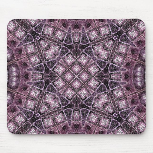 Lila geometrisches Muster mit komplizierter Symmet Mousepad (Vorne)