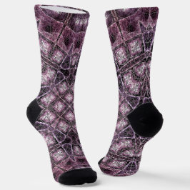Lila geometrisches Muster mit komplizierter Symmet Socken