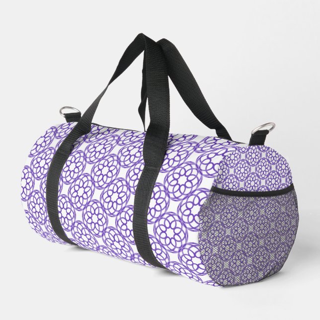 Lila geometrisches Nahtloses Muster Duffle Bag (Rechte Ecke)