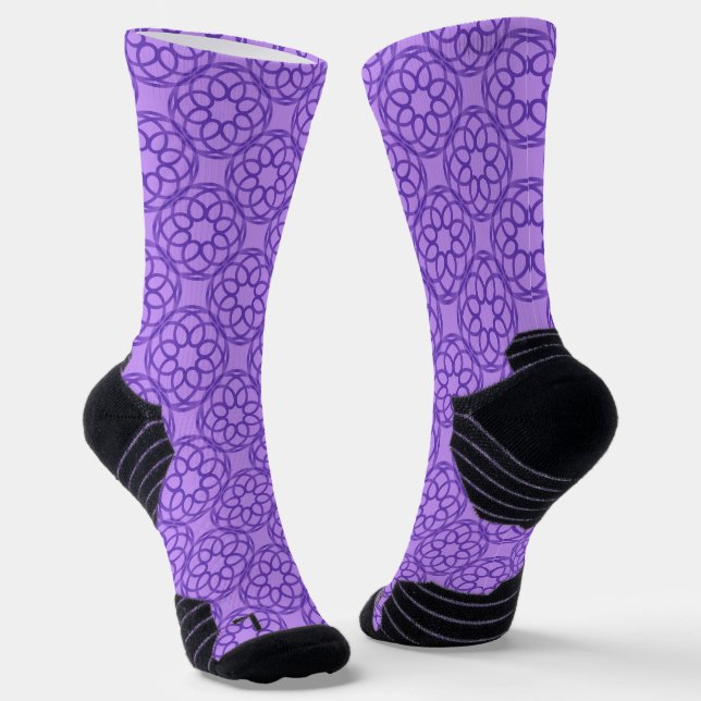 Lila geometrisches nahtloses Muster Socken (Gewinkelt)