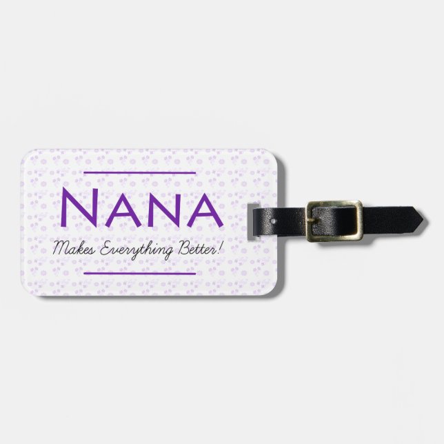 Lila Gepäckträger-Tag für Nana Gepäckanhänger (Vorderseite horizontal)