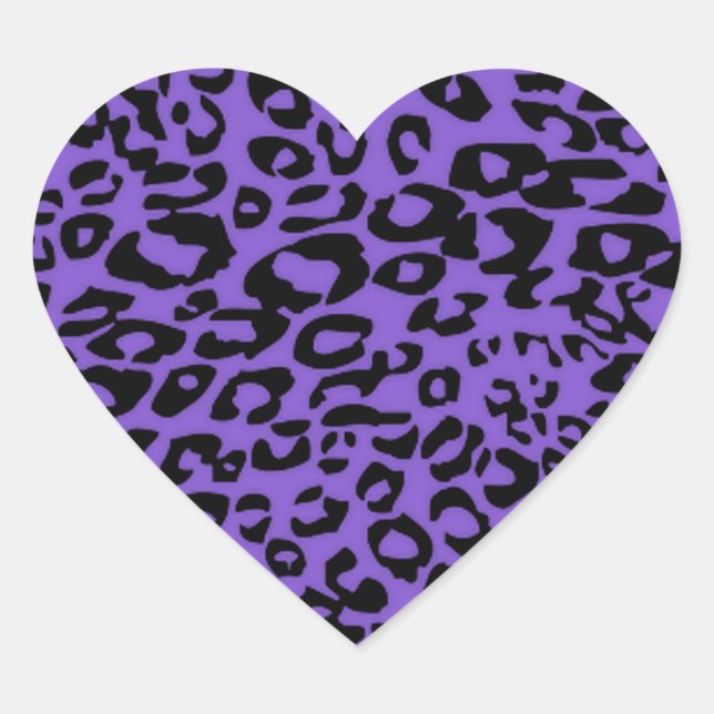 lila Gepard Herz-Aufkleber (Vorderseite)
