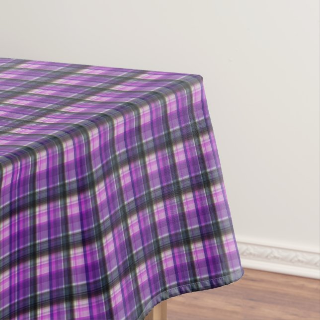 Lila geprüftes Tartan-Design, Tischdecke (Beispiel)