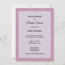 Lila Gerahmte Brautdusche Einladung