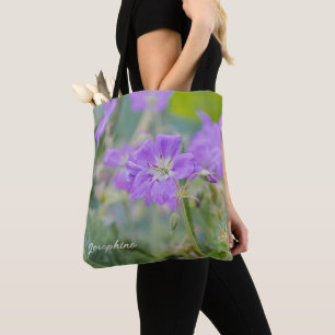 Lila-Geranien-Wildblumenfoto mit individuellem Nam