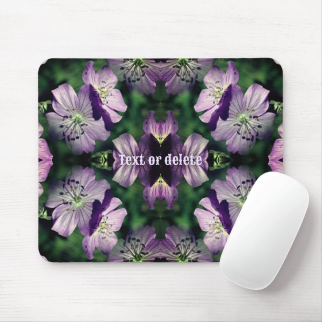 Lila Geranium Blume Art multipliziert Personalisie Mousepad (Mit Mouse)