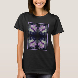 Lila Geranium-Blume - teilweise Farbe Abstrakt T-Shirt