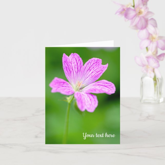 Lila Geranium Grußkarte Karte (Orchidee)