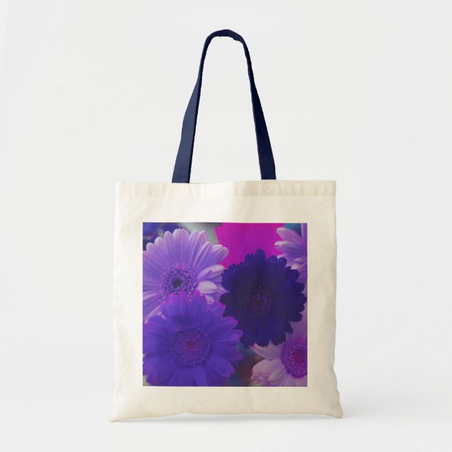 Lila Gerbera Daisy Blume Art Tragetaschen (Vorne)