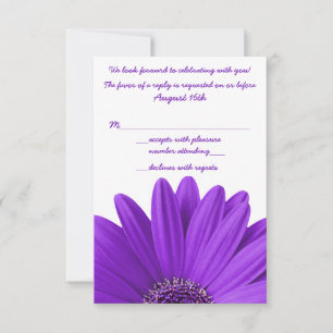 Lila Gerbera Daisy Wedding RSVP-Antwort Einladung