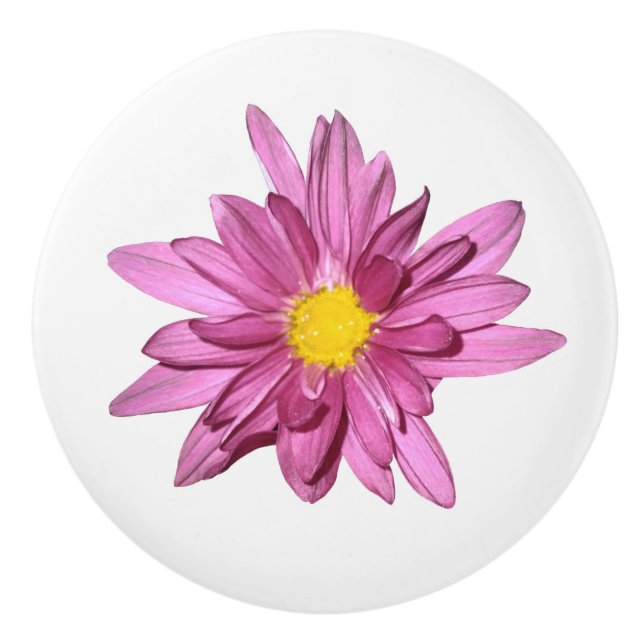 Lila Gerbera-Keramik Keramikknauf (Vorderseite)