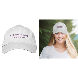 Lila Geschäftstext in der Cap Bestickte Baseballkappe