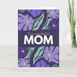 Lila Geschenk für die Mutter - an die Mama Feiertagskarte